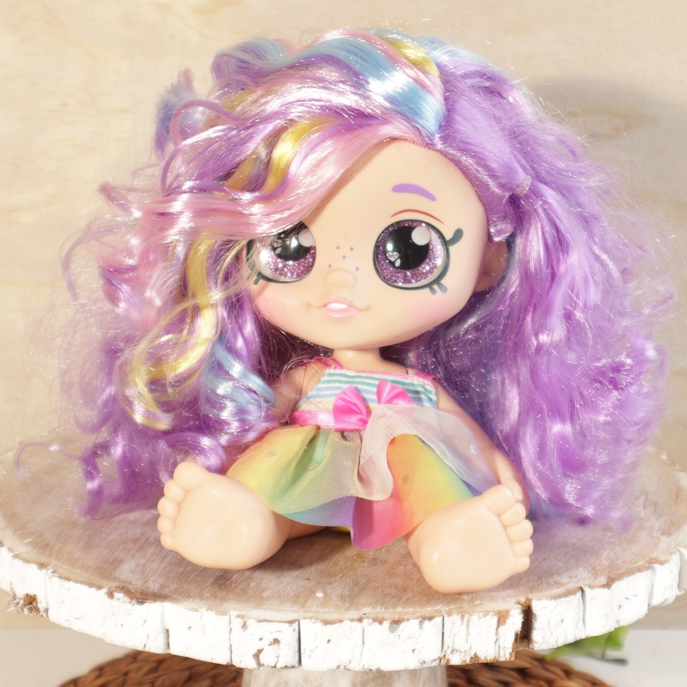 Kindi Kids Snack Time Friends Mystabella Doll Rainbow Hair Glitter Eyes